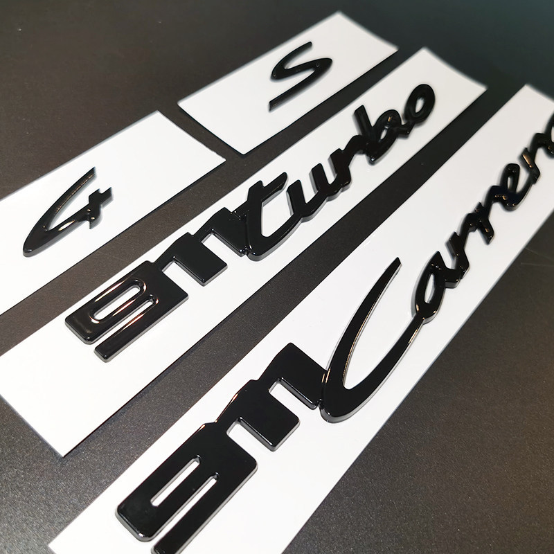 สไตล์ใหม่ดั้งเดิม Porsche Wordmark 911Carrera ป้ายตัวอักษรด้านหลัง Taycan992turbo4S ดัดแปลง