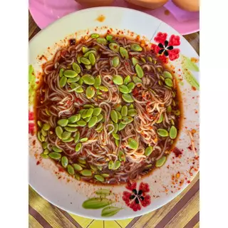ข้าวปุ้นแจ่วขิง แซ่บสะเดิด ครบชุด ปลาร้า+น้ำปลาร้า+พริกขิง