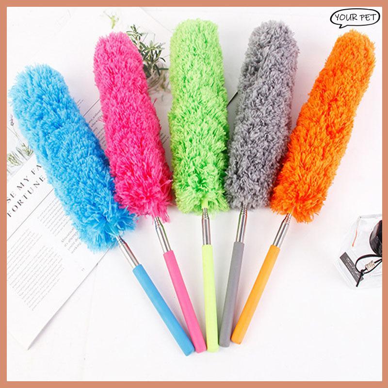 YOUR Retractable Duster สแตนเลสด้ามยาวแปรงปัดฝุ่นรถในครัวเรือนทําความสะอาดเครื่องมือไมโครไฟเบอร์แปรงฝุ่น PET