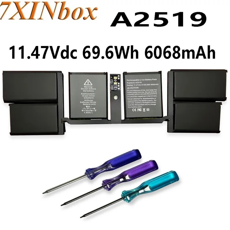 7XINbox A2519 11.57V 69.-Wh 6068mAh แบตเตอรี่แล็ปท็อปสําหรับ Apple MacBook Pro 14 นิ้ว A2442 (Late 2