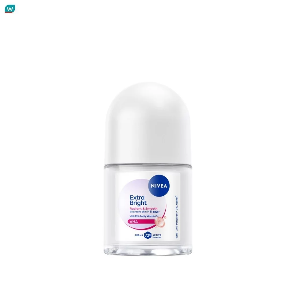 NIVEA นีเวีย โรลออน เอ็กซ์ตร้า ไบรท์ เรเดียนท์ แอนด์ สมูท 12 มล. ลดเหงื่อ ระงับกลิ่นกาย