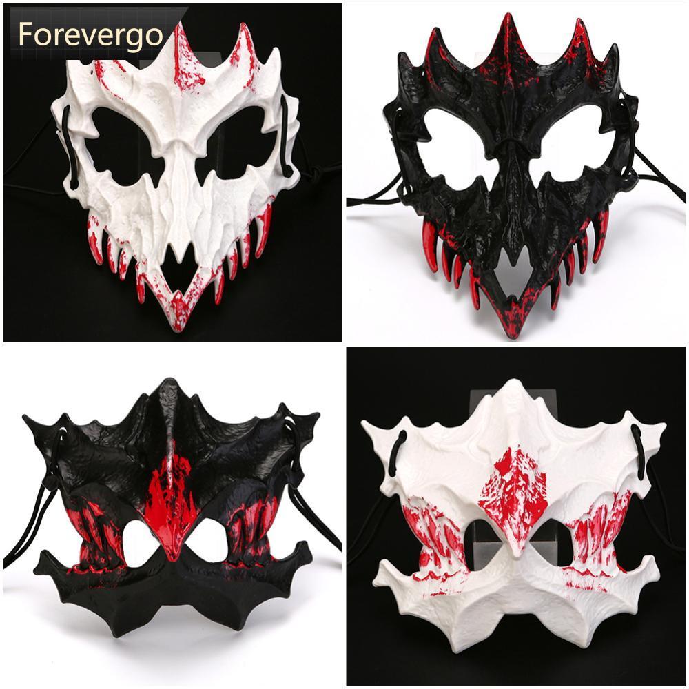 FVG Blood Half-Face Mask Men Dragon Tiger Wolf Mask สยองขวัญฮาโลวีนเครื่องแต่งกาย Props Skeleton Car