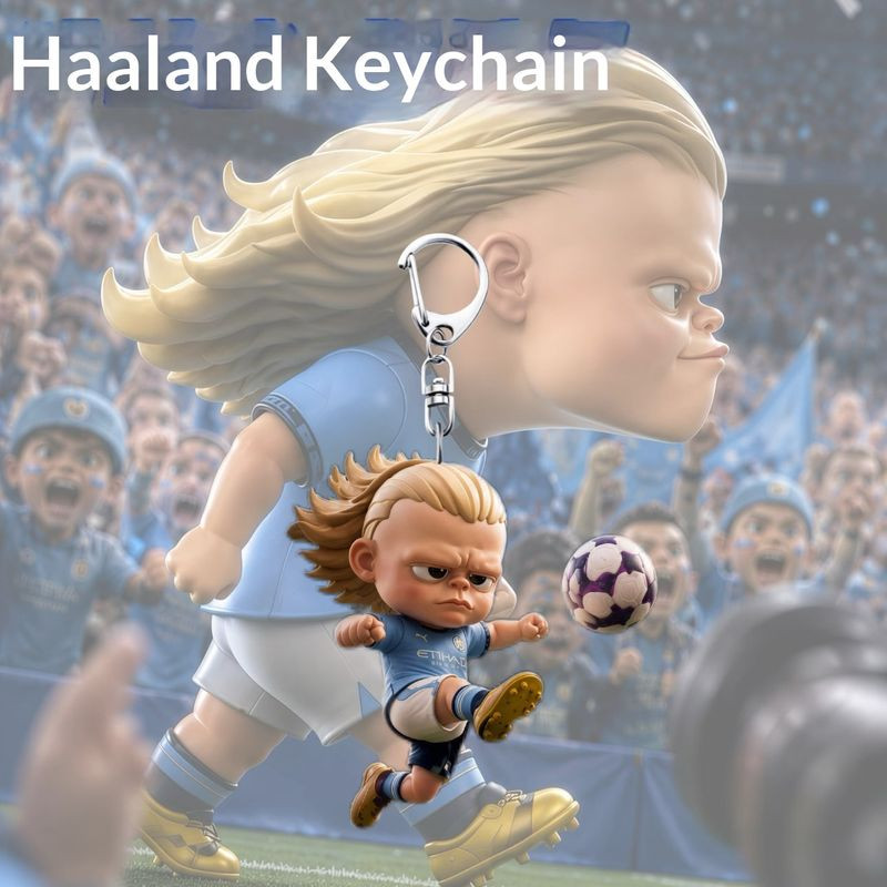 พวงกุญแจฟุตบอล Erling Haaland น่ารักจี้อะคริลิคสําหรับแฟนและของขวัญ
