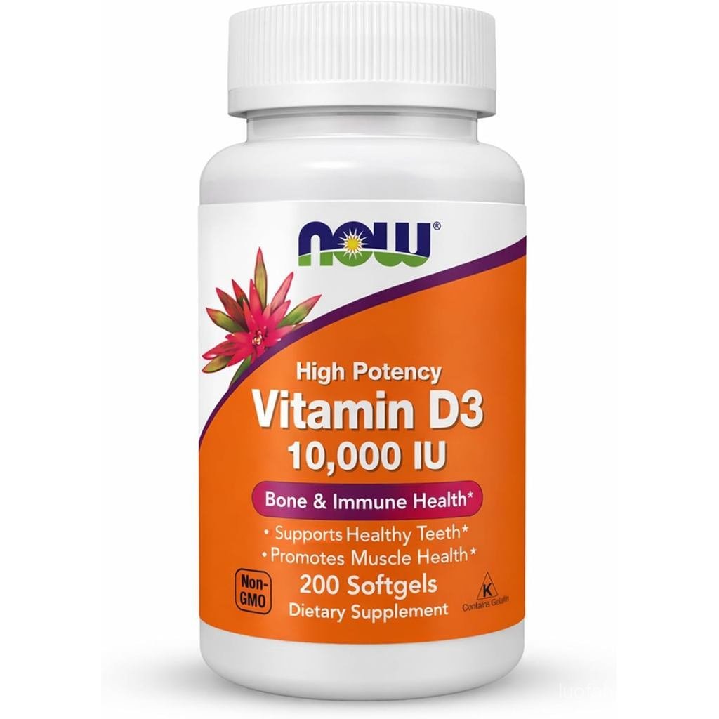 NOW s D3 10000 IU est Potency พอร์ตโครงสร้าง* 200 ซอฟท์เจล