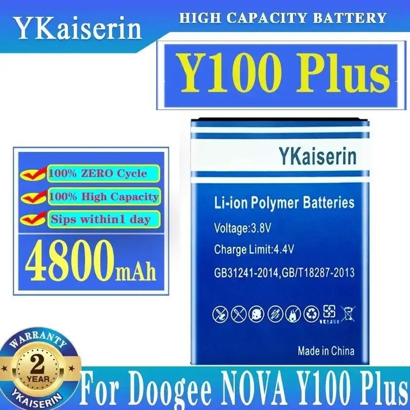 แบตเตอรี่โทรศัพท์มือถือชาร์จเร็วน้ําหนักเบาสําหรับ Doogee Nova Y100 Plus 4800Mah
