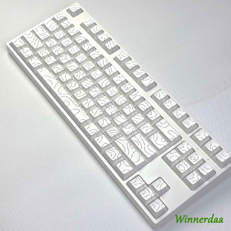 WIN Durability PBT Keycap Set สําหรับคีย์บอร์ดแบบกลไก 97 คีย์พิมพ์ด้านข้าง