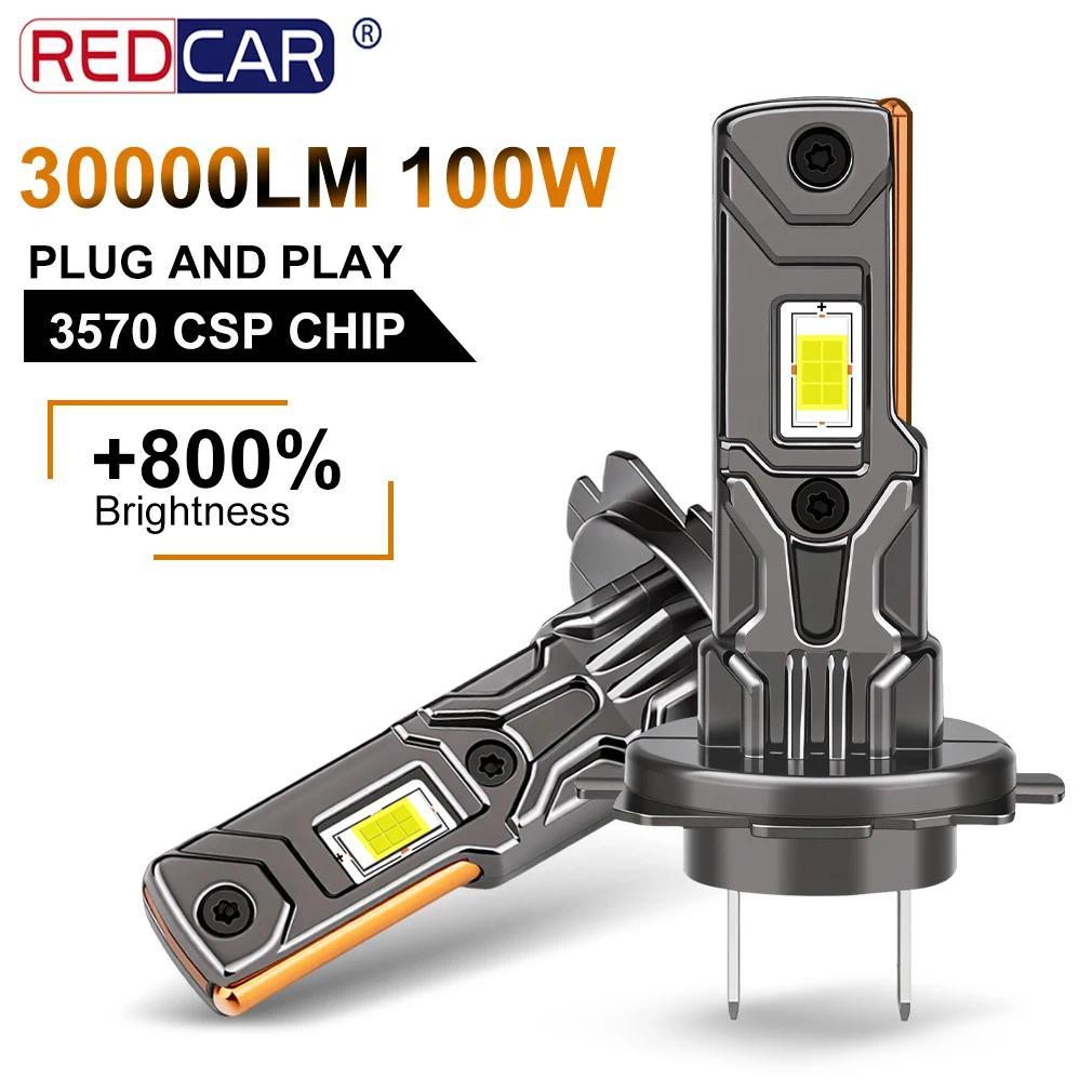 e2PCS H7 ไฟ LED 30000LM 100W ไฟรถ H1 H3 H4 H11 LED ไฟหน้า HB3 9005 HB4 9006 หลอดไฟแบบเสียบปลั๊กและใช
