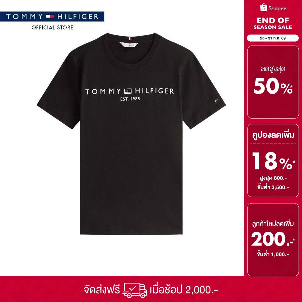 Tommy Hilfiger เสื้อยืด ผู้หญิง รุ่น WW0WW40276 BDS - สีดำ ทรง Regular
