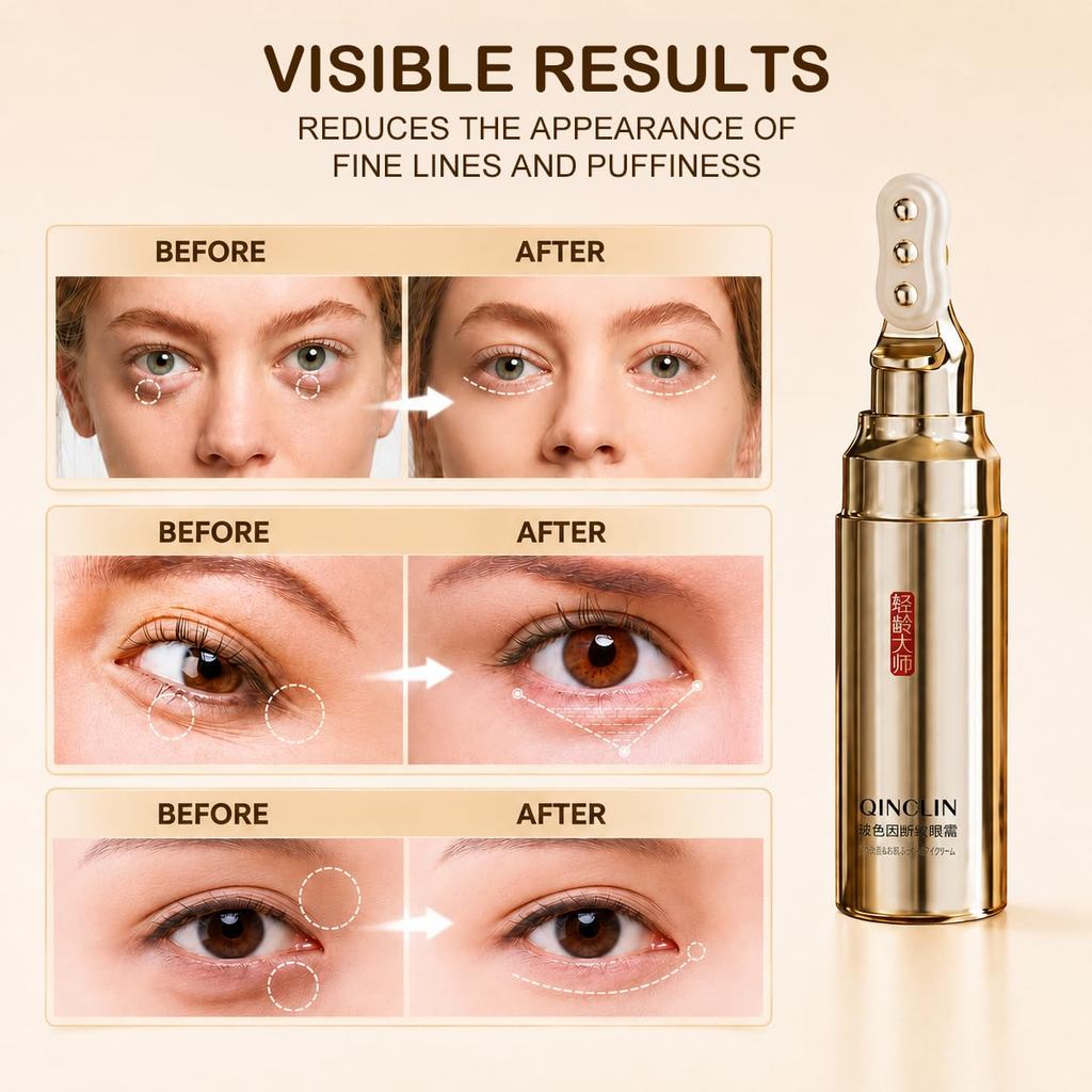QINGLIN Anti-Wrinkle Eye Cream ต่อต้านริ้วรอยคาเฟอีนครีมบํารุงรอบดวงตาสําหรับผู้ชายและผู้หญิงบวมและถ