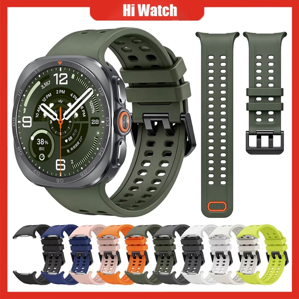 สายรัดเดิมสําหรับ Samsung Galaxy Watch 9/8 40 มม.44 มม.สร้อยข้อมือสําหรับ Samsung Galaxy Watch 8 Classic 46 มม. สายสปอร์ตแบบปรับได้ระบายอากาศได้