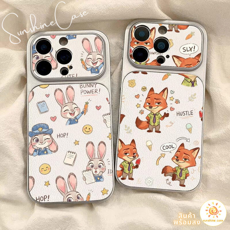 เคสสำหรับไอโฟน14 สต๊อกในไทย กระต่าย จิ้งจอก เคสนิ่มสีเงิน ลุคแบบซีรีส์17 For IPhone13 11 17 16Pro 15PLUS 12 14 PROMAX XR