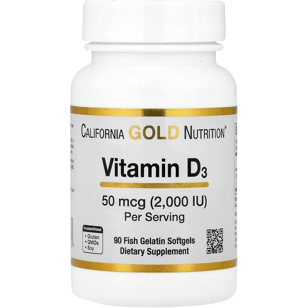 California Nutrition Vitamin D3, 50 mcg (2,000 IU), 90 Kapsul Gelatin Lembut 60SB
