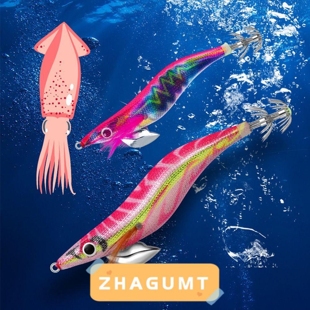 ZHAGUMT366KB เหยื่อกุ้งไม้, Lead sinker Jigs ตะขอปลาหมึก, 2023 10g/15g/19g Squid Fishing tackle Octo