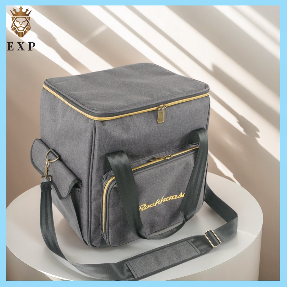 [explosion1.th] Vinyl Records Carrying Bag Multi-Pocket Portable Records Shoulder Bag Vinyl Records 
