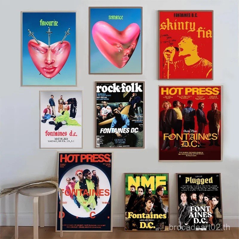 Fontaines DC Romance ภาพยนตร์คลาสสิกโปสเตอร์สติกเกอร์กระดาษกันน้ํา Coffee House Bar Decor Art สติ๊กเ