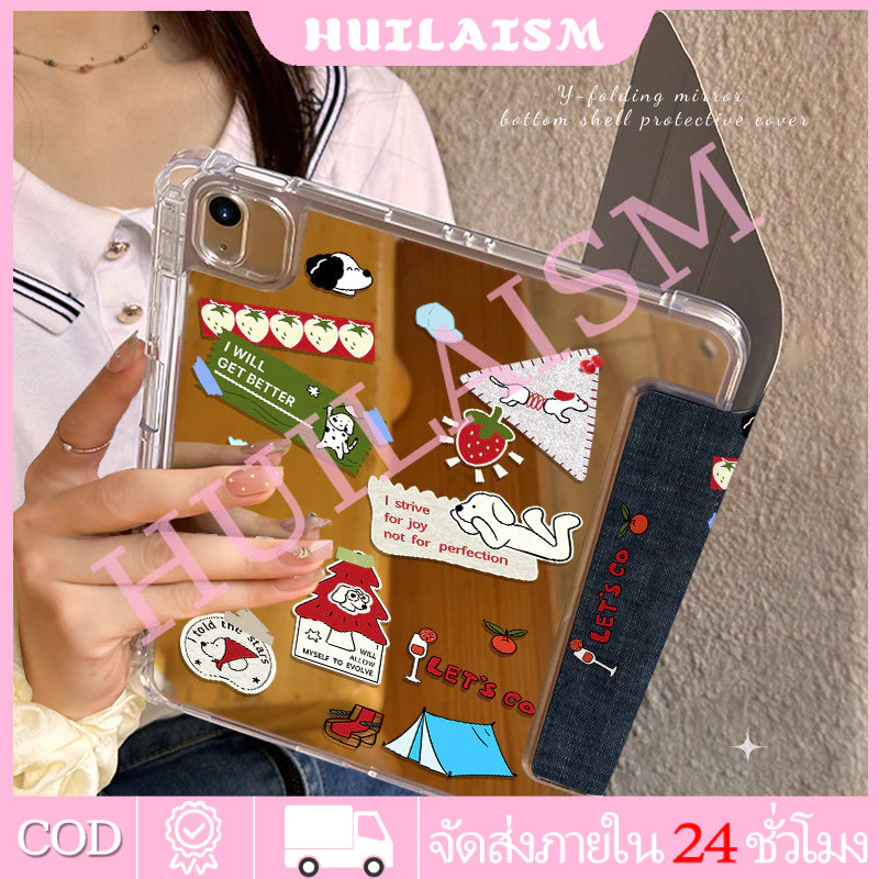 💥พร้อมส่ง💥 เคสป้องกัน iPad รูปตัว Y ดัชชุนด์สไตล์เรโทร Gen11/10/Air8 Pro11 Gen12 Pro12.9 Mini7 เคสป้องกันกระจก Air7 Air5