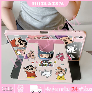 🔥พร้อมส่ง🔥เคสiPadหมุน 360°Air8 11/13 Air7 Gen10 Air6 ที่ใส่ปากกา ลูกลายดินสอสีชินจัง เคส iPad Gen10/11 Gen9 Pro11