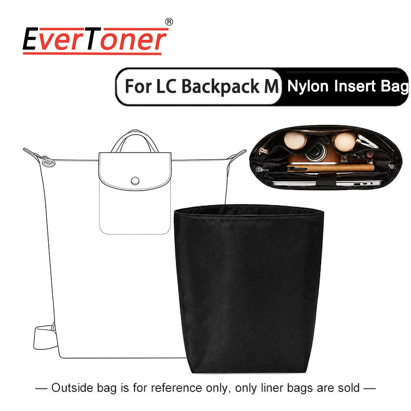 EverToner Nylon Backpack Organizer Insert for LC Backpack M, Multi Pocket Inner Liner Bag