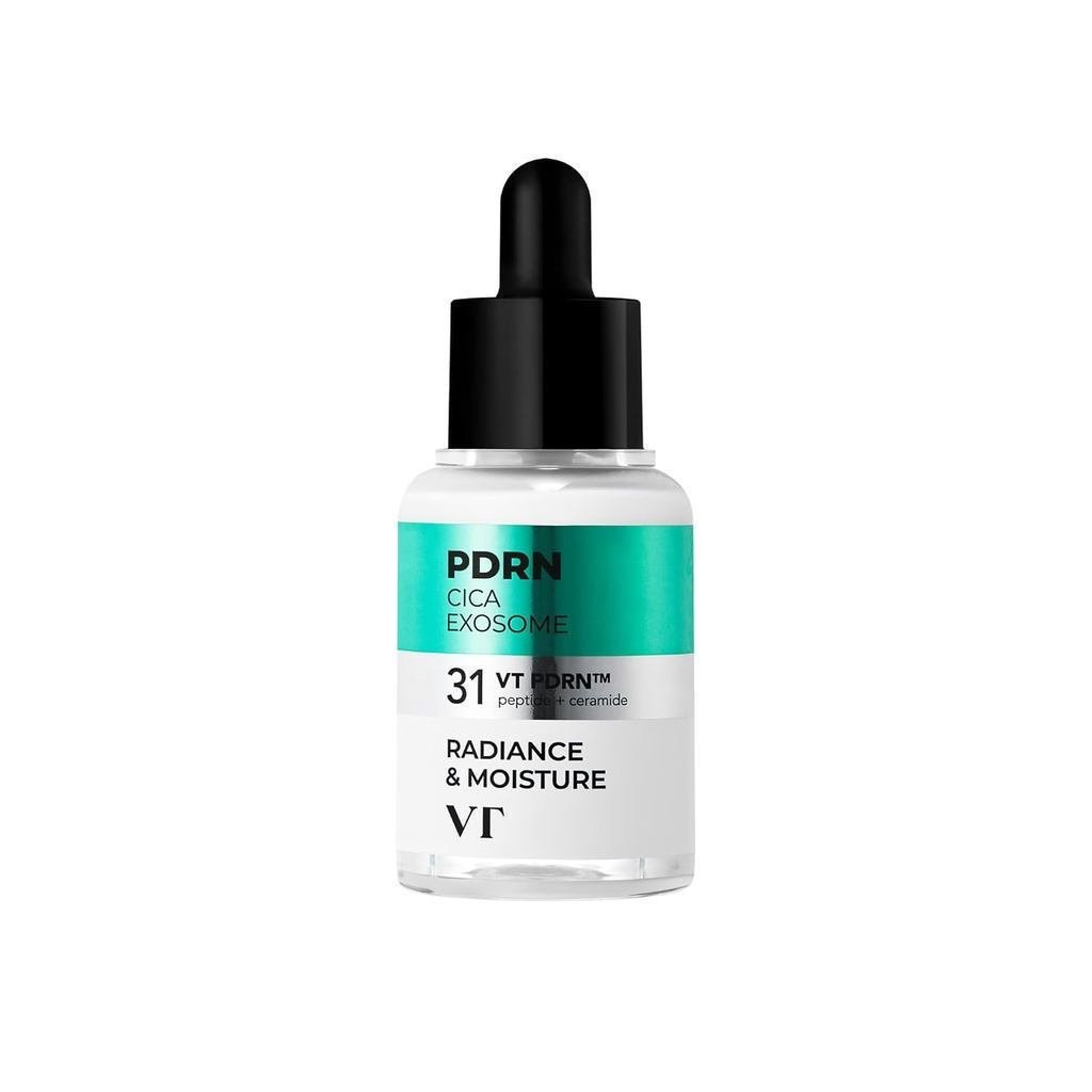 VT Cosmetics PDRN Cica Exosome Serum เป็นเซรั่มกระชับที่มีเปปไทด์และเซราไมด์ ใช้สําหรับดูแลต่อต้านวั