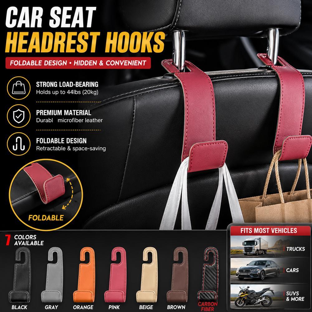 Car Seat Headrest Hook Auto Back Seat Hanger Storage กระเป๋าถือเสื้อผ้า Coats กระเป๋า D9i6