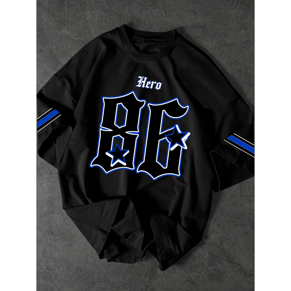 Hero 86 Vintage Varsity Athletic Oversize Tee