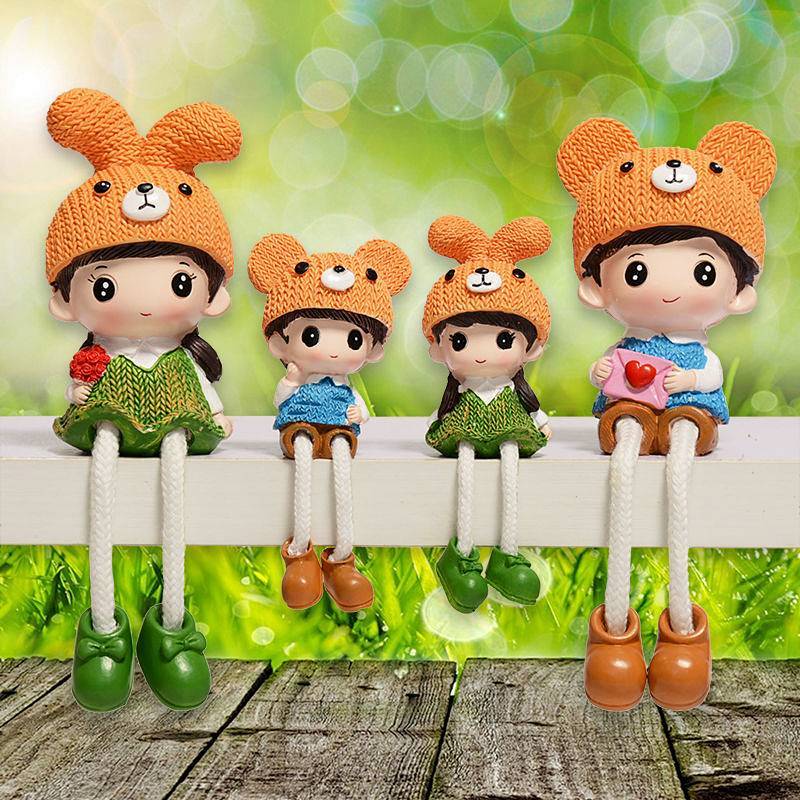 Home Decoration Hanging Feet Doll Ornaments TV Cabinet Study and Bedroom Shelf Ornaments 1Gvx