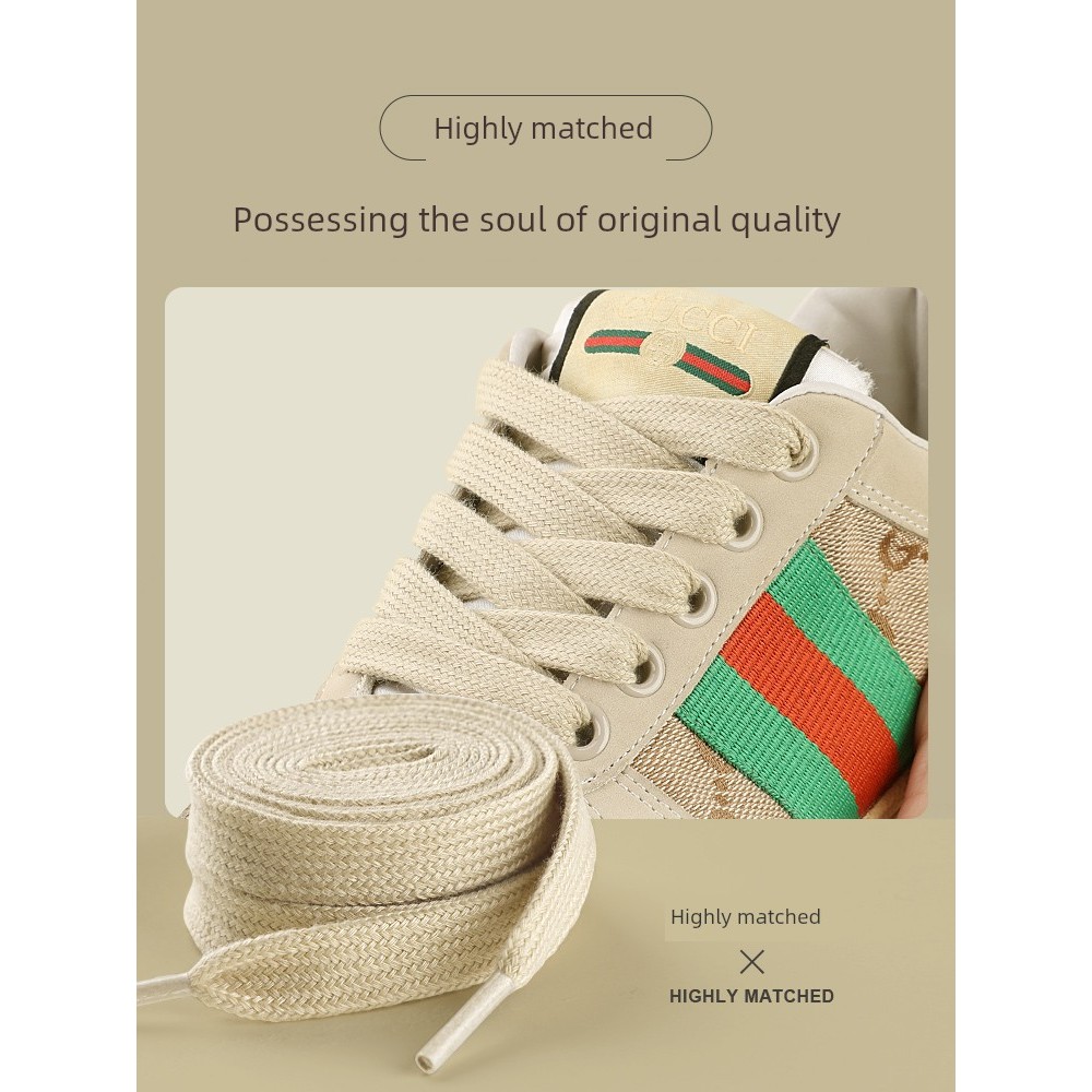เชือกรองเท้ากลม เชือกรองเท้า เหมาะสําหรับ Gucci Shoelaces ผู้ชายผู้หญิงสองชั้น Gucci รองเท้าสกปรกพ่อ