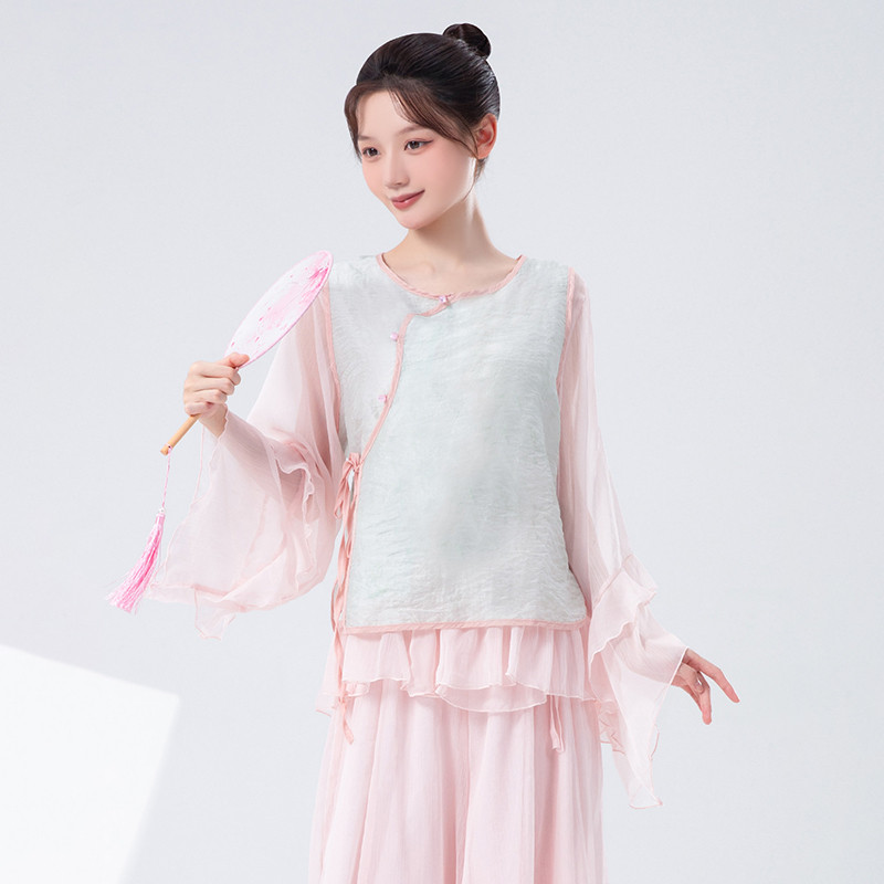ใหม่จีนคลาสสิกเต้นรําสไตล์ชาติพันธุ์เต้นรําประสิทธิภาพเสื้อ