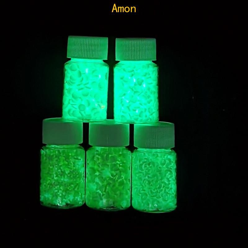 Amon Tiny Shape Light Sequins 3D Nail Art สติกเกอร์เรืองแสงใน Dark Nail Glitter Sequins Face Body DIY ตกแต่งเล็บ