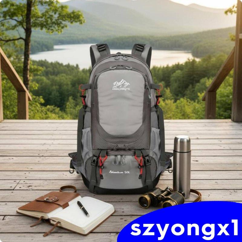 [Szongx1] Outdoor Pack Men 50L กระเป๋าเป้สะพายหลังเดินป่าไนลอนน้ําหนักเบาหลายกระเป๋าเดินป่า
