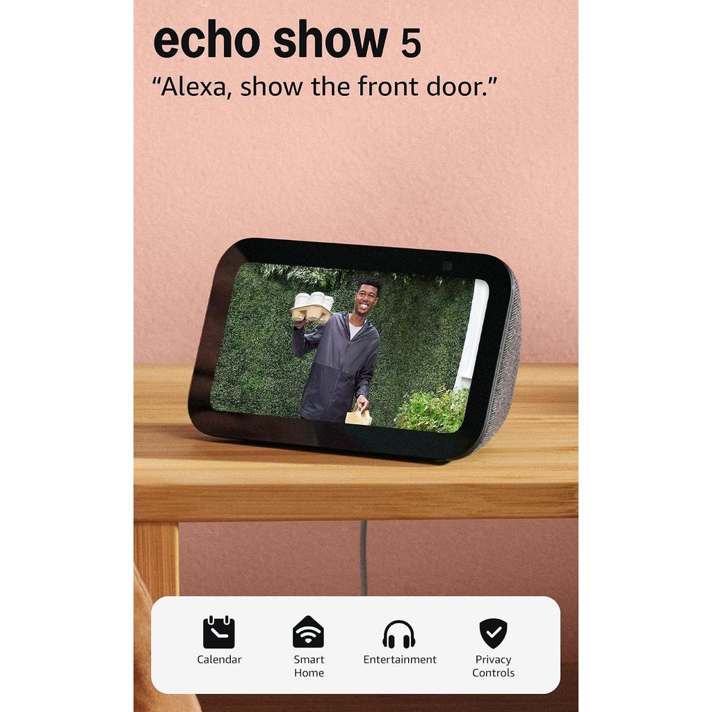 Echo Show 5 (รุ่นใหม่ล่าสุด) จอแสดงผลอัจฉริยะ ออกแบบมาเพื่อ Alexa+ เสียงเบสและคมชัดขึ้น 2 เท่า Charc