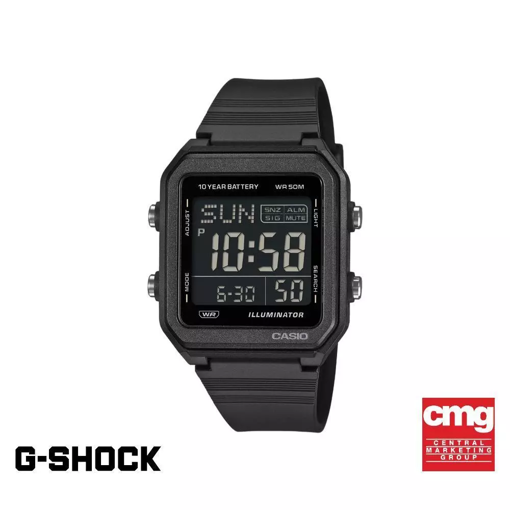 CASIO นาฬิกาข้อมือ รุ่น W-221H-1BVDF สายเรซิ่น สีดำ