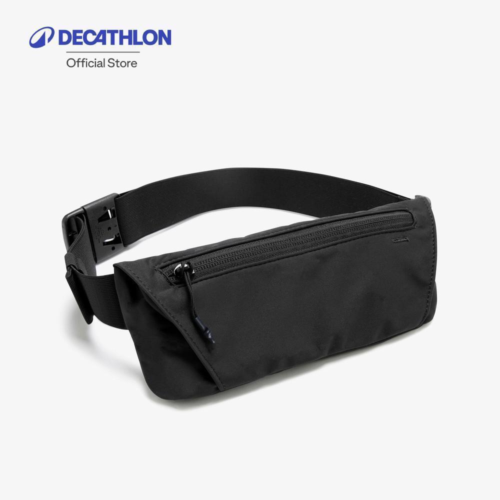 Decathlon Running Belt With 2-Compartment Pockets กระเป๋าคาดเอววิ่ง Kiprun ใส่สมาร์ทโฟนได้ รุ่น Basic 2 - Black