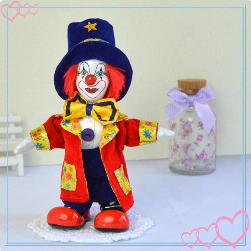 [meteor2] Porcelain Clown Doll Poseable Limbs Handmade Porcelain Clown Handmade Fool Doll มือวาดคุณส