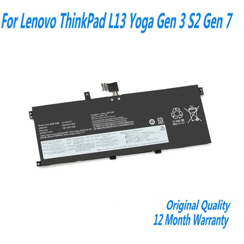 15.36V 46WH 295mAh L21L4PG1 แบตเตอรี่แล็ปท็อปสําหรับ Lenovo ThinkPad L13 โยคะ Gen 3 S2 Gen 7 Series 