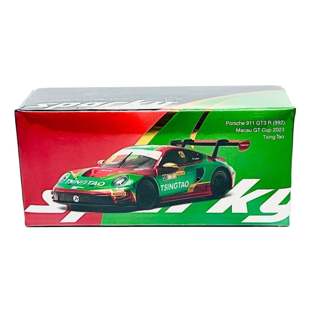 [Exhibition Limited] SPARK 1/64 Porsche 911 GT3 R (992) Macau GT Cup 2023 Tsing lao Porsche 911 GT3 