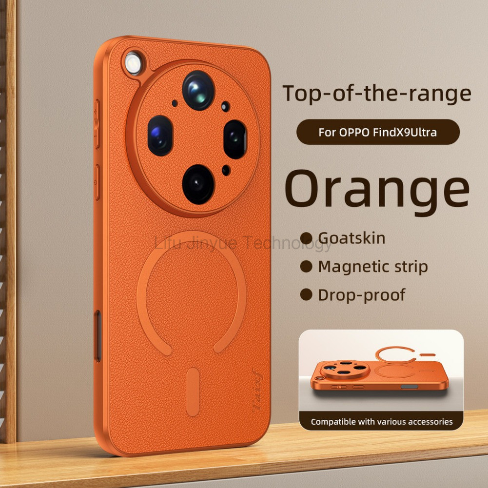 LIKAIYUEปลอกสําหรับOppoค้นหาX9 Ultra FindX9 Ultra X9Ultra 5GหรูหราGoatskinผิวหนังเคสโทรศัพท์ไร้สายชาร์จกันกระแทกป้องกันกลับปกแข็ง