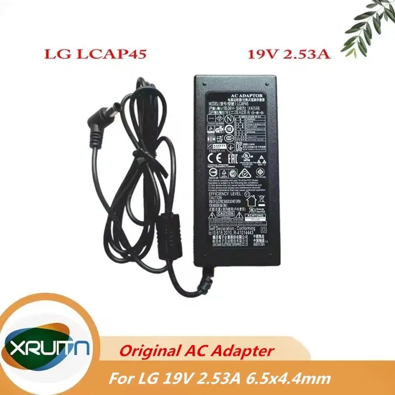ของแท้ 19V 2.53A 6.5x4.4 มม.AC DC Adapter Charger สําหรับ LG 19V2.53A แหล่งจ่ายไฟ LCD LCAP35 45 DA-4