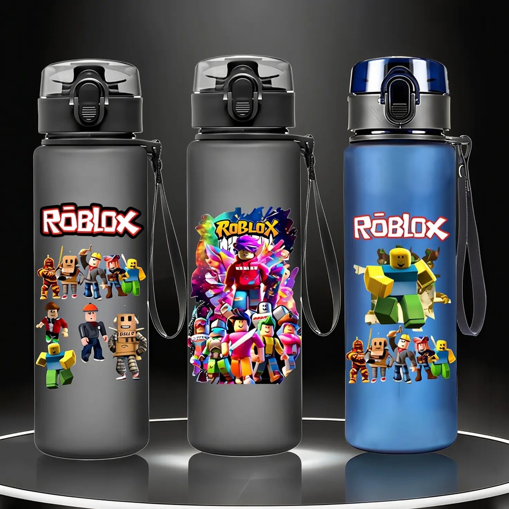 ขวดน้ําพลาสติก MC Minecraft ลายเกม Roblox กันกระแทก ขนาด 650ml ใส่ได้ทั้งเด็กชายและเด็กหญิง ขวดน้ําดื่มกระติกน้ํากีฬาพร้อมที่จับพลาสติกแบบพกพา