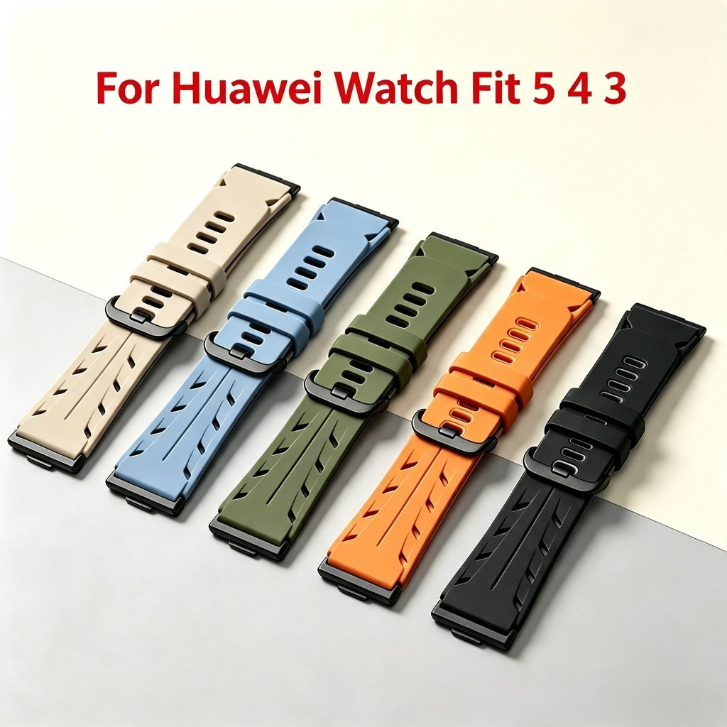 สายรัดซิลิโคนสําหรับเล่นกีฬาระบายอากาศสําหรับนาฬิกา Huawei Fit 5 Pro/Fit5/Fit 4 Pro/Fit 4/3
