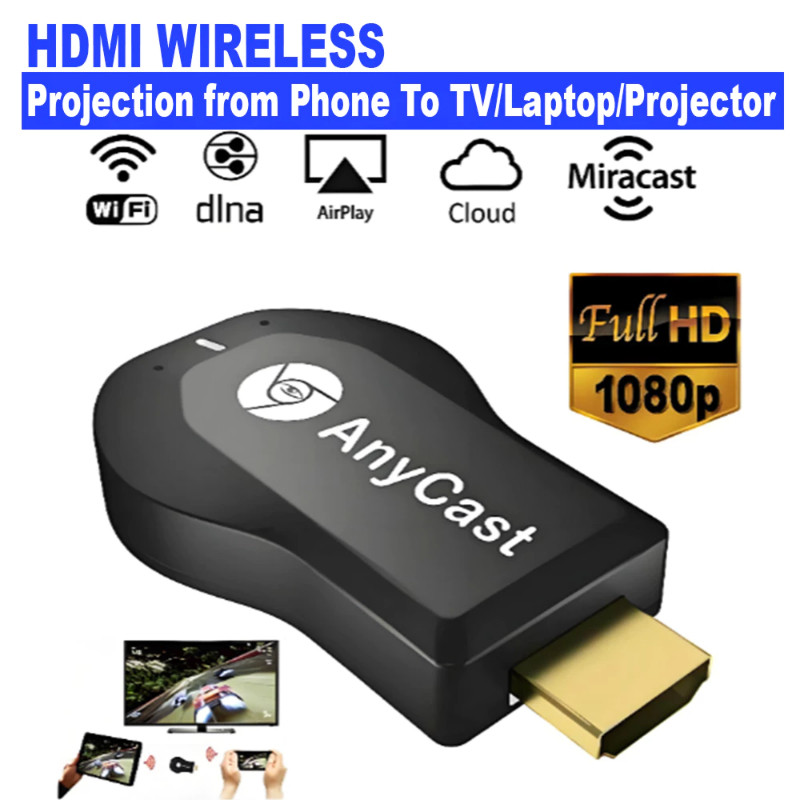 AnyCast Chromecast M9 Plus TV Stick WiFi Dongle Receiver 1080P จอแสดงผล HDMI Burstod