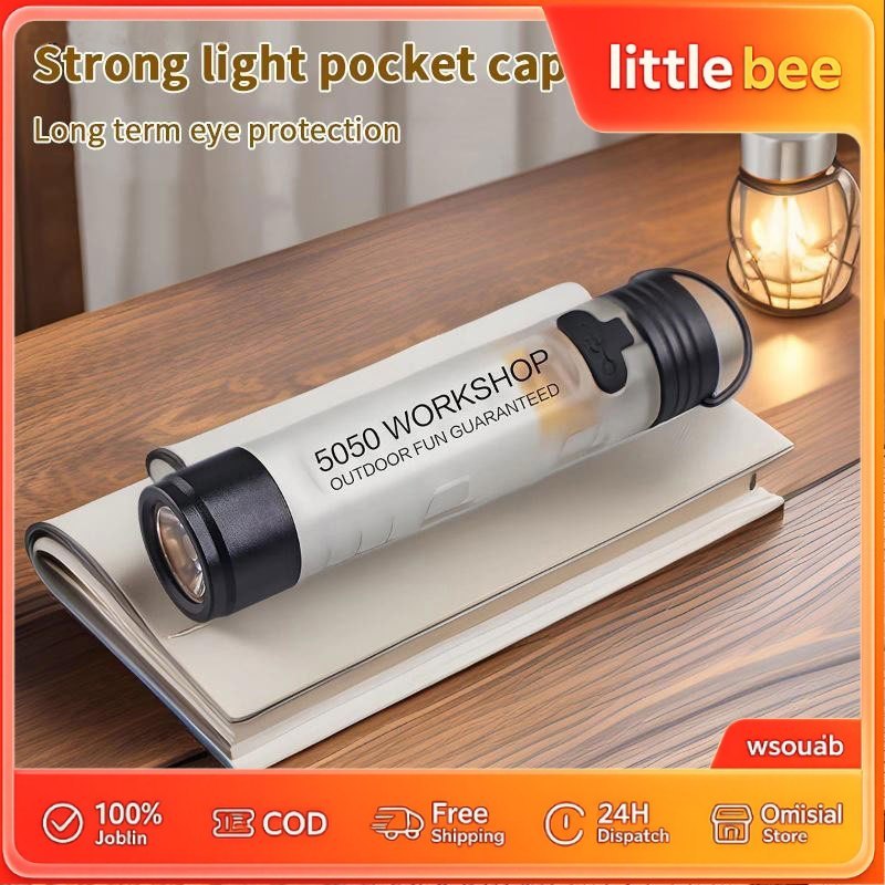 ไฟฉายขนาดเล็กกลางแจ้ง LED คลิปกุญแจหมวก 5050 ไฟฉาย Long Endurance USB ชาร์จฉุกเฉินเดินป่า Camping Trail
