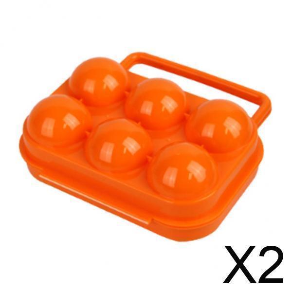 [lzdyyh39k] 2-6pack 6 Grid Eggs Storage Box Dispenser Eggs Container for Home Backpacking