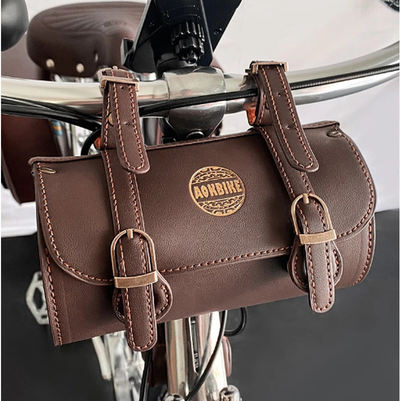 Retro จักรยาน akbike อุปกรณ์เสริมระดับไฮเอนด์ Retro จักรยานกระเป๋าหนังกรอบตกแต่งกระเป๋าจักรยาน