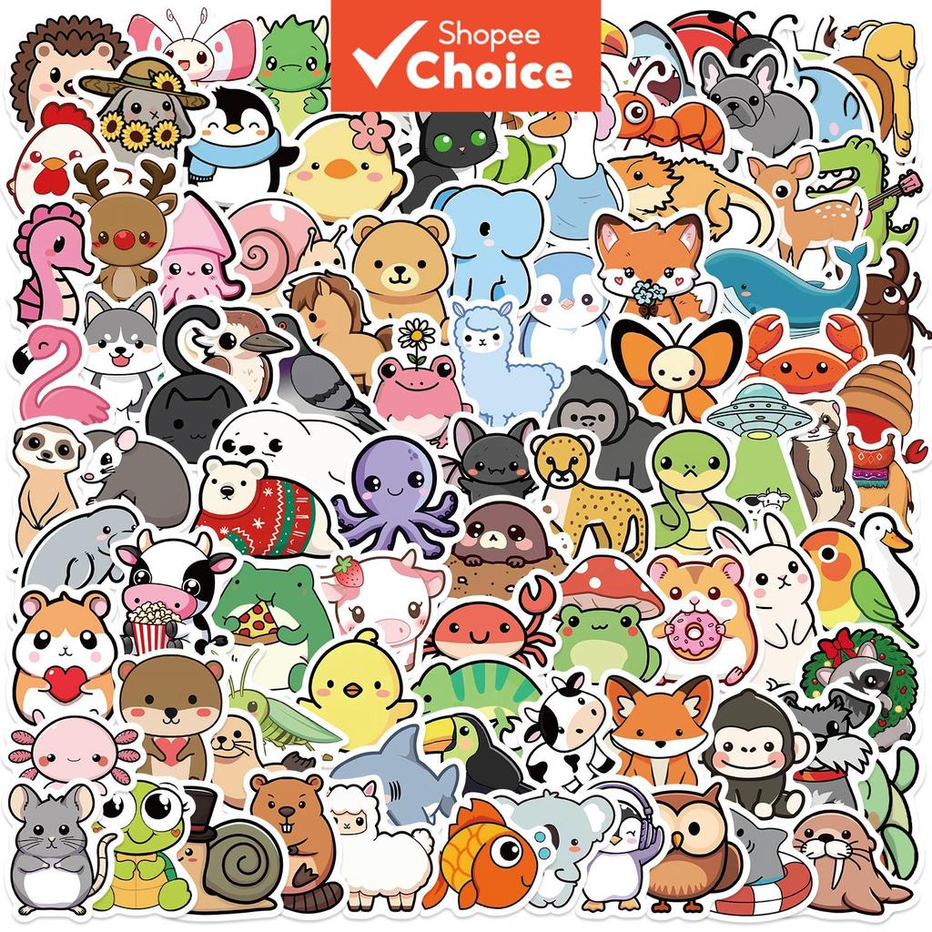 สติกเกอร์ลายสัตว์น่ารักการ์ตูนจากป่าและท้องทะเล กันน้ํา ลายหมีจิ้งจอกเพนกวินหมึกยักษ์น่ารัก 500 ชิ้น เหมาะสําหรับตกแต่งแล็ปท็อป ขวดน้ํา กระเป๋าเดินทาง สมุดบันทึก