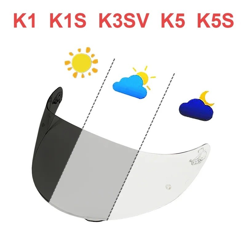 K1,K5,K6,ใหม่K3,โล่Pistaสําหรับหมวกกันน็อคVisor Photochromicโปร่งใสAGV