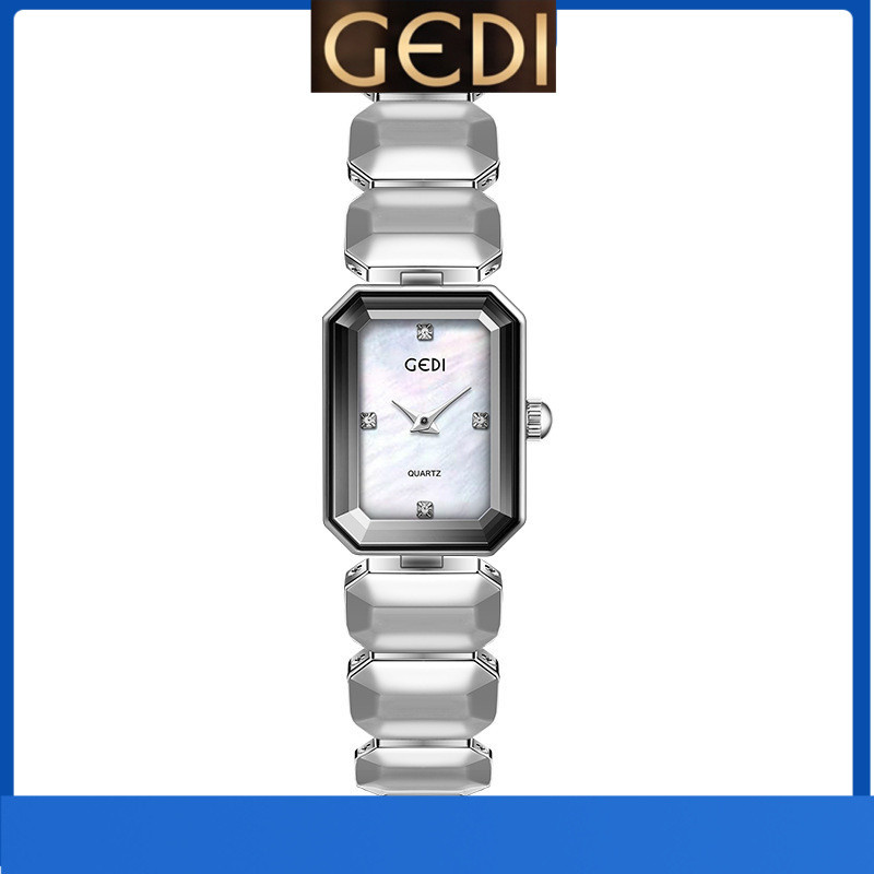 0807 GEDI-2 Influencer Small Cube Sugar Watch อินเทรนด์แฟชั่น Classy สุภาพสตรีประณีต All-Match นาฬิกาข้อมือควอตซ์กันน้ํา