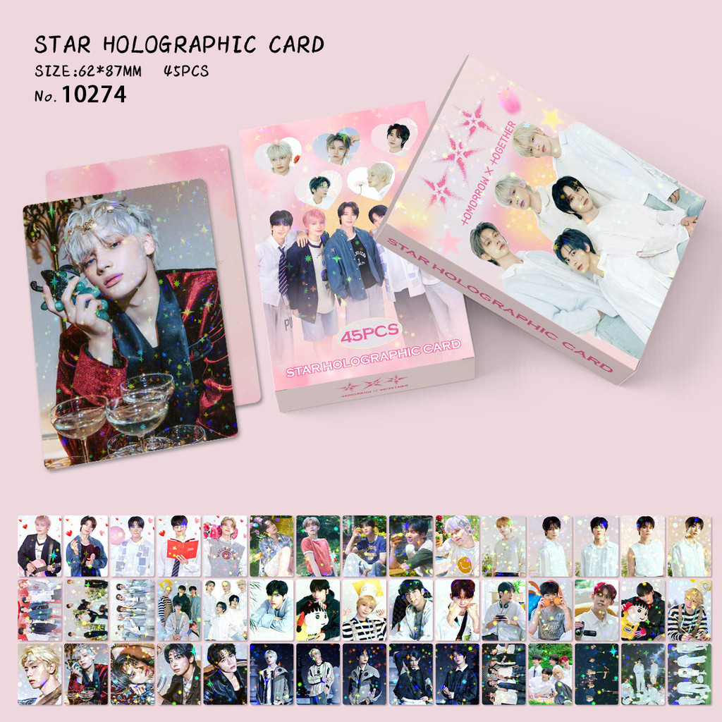 สไตล์ใหม่ 45 ชิ้น Gypsophila Photocards TXT Single Love Language Merchandise Star Card LOMO Flash Ca