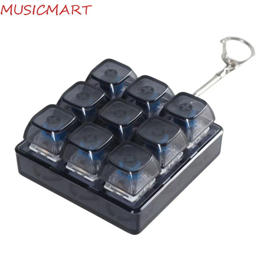 พวงกุญแจคีย์บอร์ด MUSICMART, เครื่องทดสอบเพลา Calming Keyboard Caps Toy, Finger Toy Square Relaxing 