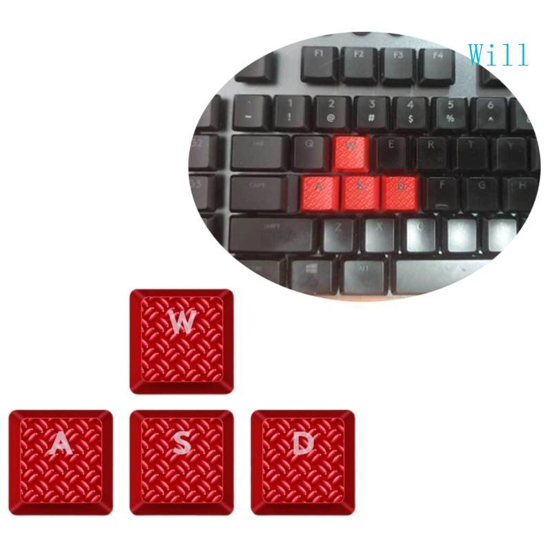 จะทนทานลื่น Texture โปร่งแสง Key Cap 4Keys ชุด WASD Backlit GL Tactile Switch Keycaps โปรไฟล์ OEM สํ